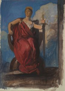 Study for figure of The Genius of Pennsylvania in ‘The Apotheosis of Pennsylvania’