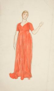 Sketch of a woman – costume study for a play