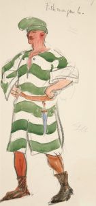 Fishmonger, costume sketch for Henry Irving’s Planned Production of King Richard II