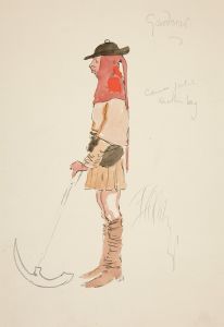 Gardener, costume sketch for Henry Irving’s Planned Production of King Richard II