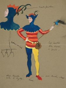Jester, costume sketch for Henry Irving’s Planned Production of King Richard II