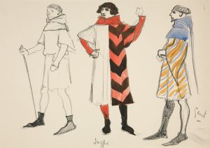 Juggler and Gent, costume sketch for Henry Irving’s Planned Production of King Richard II