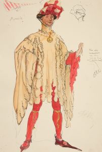 Aumerle, costume sketch for Henry Irving’s Planned Productino of King Richard II