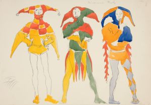 Itinerant Fools, costume sketch for Henry Irving’s 1898 Planned Production of Richard II
