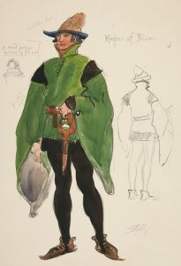 Keeper of Prison, costume sketch for Henry Irving’s 1898 Planned Production of Richard II