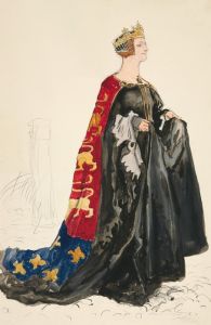 The Queen , costume sketch for Henry Irving’s 1898 Planned Production of Richard II