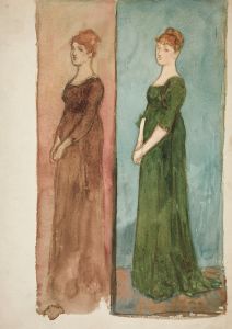 Two sketches of a woman  – costume studies for a play