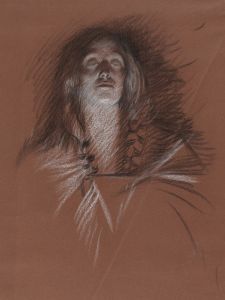 Study for head of a Celtic woman, from The Play Scene, Hamlet, act 3, scene 2