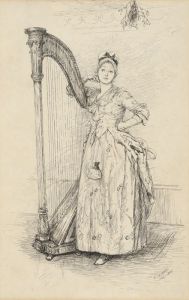 ‘Ah me!…,’ study for illustration to Oliver Goldsmith’s She Stoops To Conquer