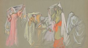 Study of the captive virtues, for ‘The Castle of the Maidens’
