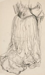 Drapery study for ‘Galahad Departs’ in The Quest of the Holy Grail mural series at Boston Public Library
