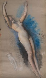Figure study for ‘The Spirit of Light,’ lunette in the rotunda of the Pennsylvania State Capitol at Harrisburg