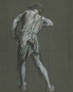 Figure study for ‘The Spirit of Vulcan, Genius of the Workers in Iron and Steel,’ lunette in the rotunda of the Pennsylvania State Capitol at Harrisburg