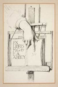 Sketch for Ex Libris; M.G. & E.A. Abbey