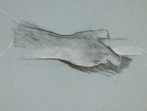 Sketch of one hand grasping a pole