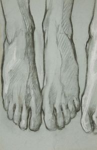 Sketch of three feet ; Sketch of one foot