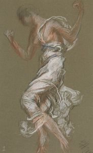 Study for figure of 1 pm in ‘The Hours’ ceiling at the state capitol building in Harrisburg, Pennsylvania