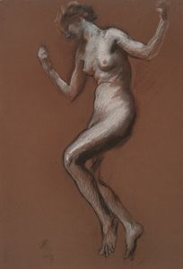 Study for figure of 1 pm in ‘The Hours’ ceiling mural, House Chamber, Pennsylvania State Capitol at Harrisburg