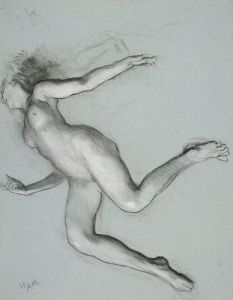 Study for figure of 11 am for ‘The Hours’ ceiling at the state capitol building in Harrisburg, Pennsylvania