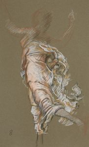 Study for figure of 8 am in ‘The Hours’ ceiling at the state capitol building in Harrisburg, Pennsylvania