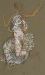 Study for figure of 9 am in “The Hours” ceiling at the state capitol building in Harrisburg, Pennsylvania
