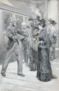 Study for ‘The Meeting in the Railway Station,’ Chapter 7 of Castle in Spain