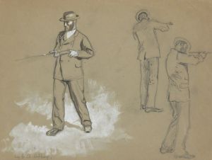 Three Sketches of a Man with a Gun
