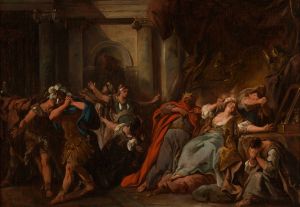 Créüse consumée par la robe empoisonnée