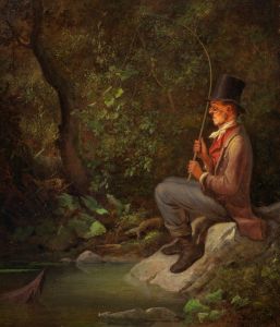 Der Angler am Waldbach