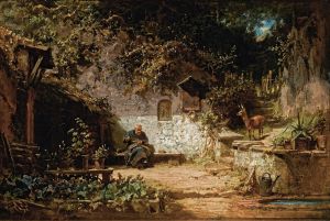 Hermit mending his nets