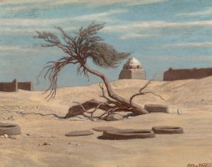 Tree and Graves on the Way to Tel El Armano, Egypt