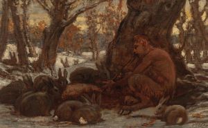 Young Marsyas Charming the Hares