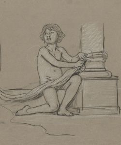 Study for Young Boy Crouching Next to Column