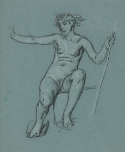 Female nude, seated