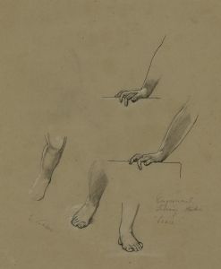 Study of hands and feet for the mural Peace and prosperity