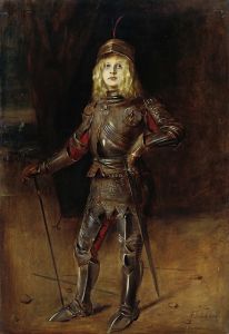 Marion Lenbach in knight’s armor