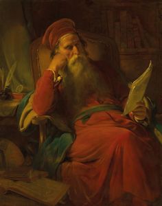 Scholar in his study