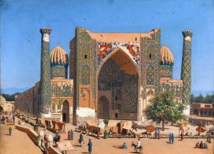 Medrasah Shir-Dhor at Registan place in Samarkand
