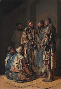 Polititians in opium shop. Tashkent