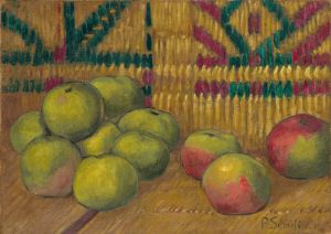 Pommes fond vert