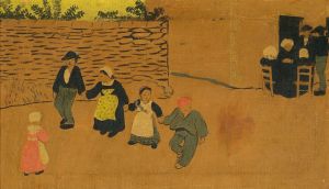 Breton panel with children