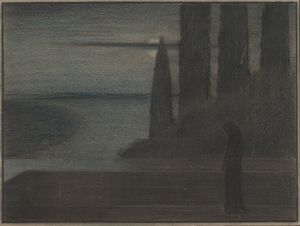 A Hooded Figure in a Landscape