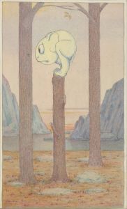 The ‘Wiggle Much’ Creature on a Tree Stump Looking at a Bug