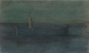 Two Cloaked Figures in a Boat