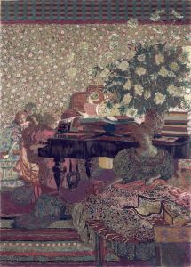 Personnages dans un intérieur. La musique