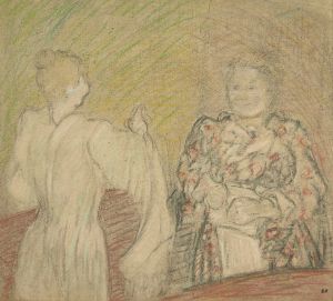 Madame Vuillard conversant avec une jeune fille