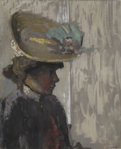 Modèle au grand chapeau