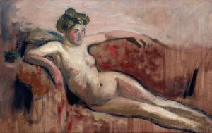 Nu étendu sur un canapé