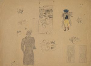 Sheet of Studies for ‘Le Jardin Public’