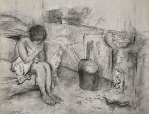 Nu assis dans l’atelier